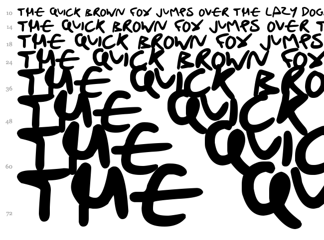 Drunk Handwriting font waterfall